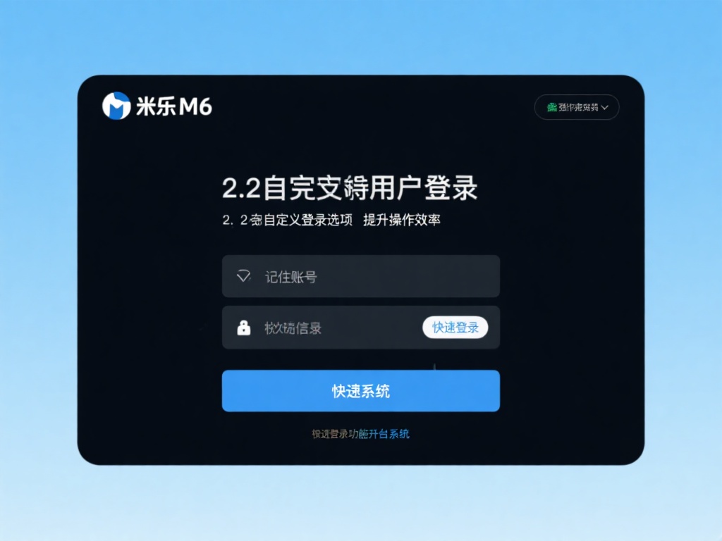 全面解析:米乐M6网页版登录首页功能详解与操作指南 2. 自定义登录选项,提升操作效率
米乐M6支持