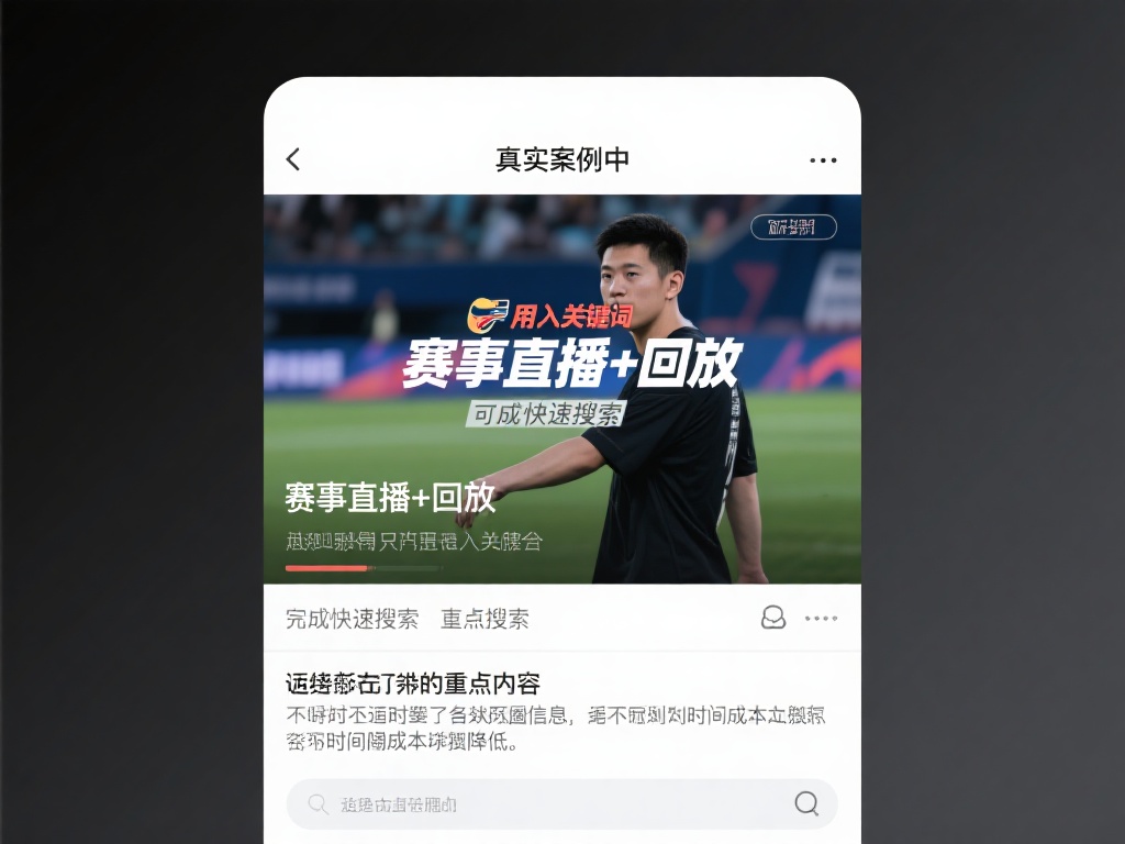 真实案例中，有一名用户用关键词“赛事直播+回放”完